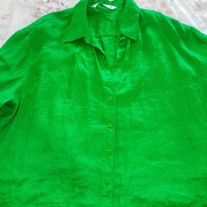 Zara V Cut Button Down Shirt